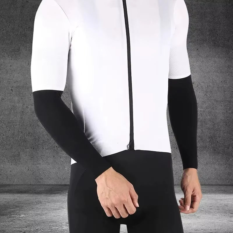 Ice Silk Sports Arm Sleeves for UV Protection in Outdoor Activities and Fitness