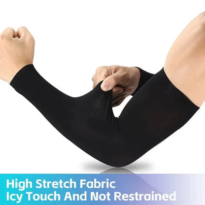 Ice Silk Sports Arm Sleeves for UV Protection in Outdoor Activities and Fitness