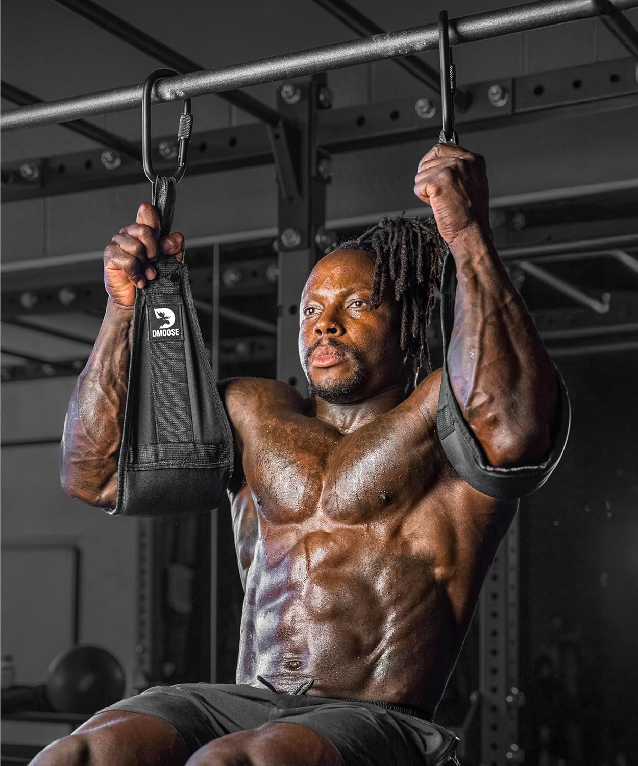 Hanging Ab Straps for Pull-Up Bars - Padded Exercise Straps for Core Strength Training, Includes 2 Steel Carabiners - Ideal for Home and Gym Use