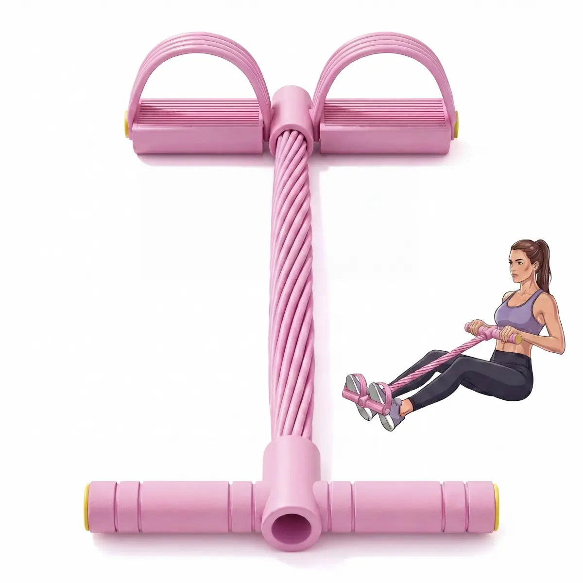 2026 Manual Tension Training Pedal Resistance Band - 10-Tube Eco-Friendly Natural Latex Yoga Stretching Band for Multifunctional Home Gym Use, Ideal for Arm, Waist, and Abdomen Workouts for Both Men and Women