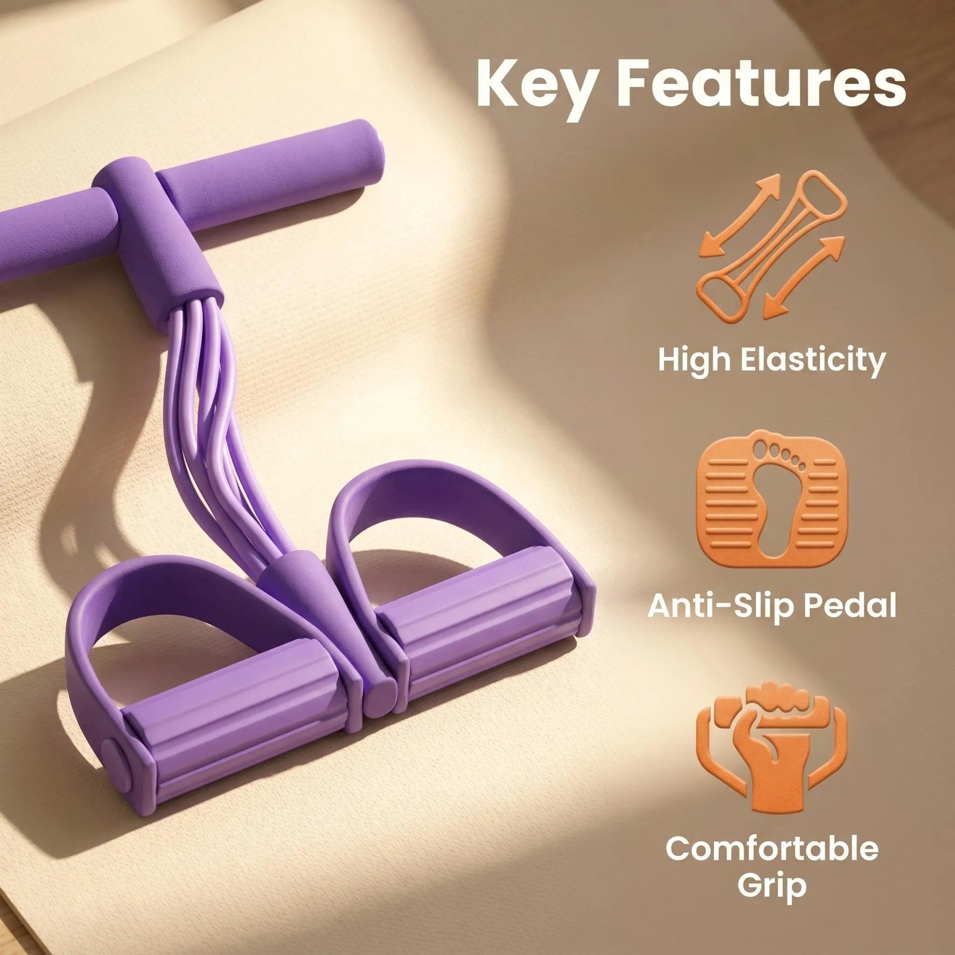 Heavy-Duty 6-Strand Abdominal Crunch Equipment for Leg and Core Workouts – Sit-Up Assistance for Home Gym Fitness