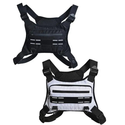 Adjustable Reflective Running Vest with Phone Holder and Breathable Design for Sports Activities