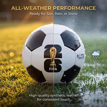 2026 FIFA World Cup Official Licensed Size 5 Soccer Ball - Premium Match-Weight PU Football, All-Weather Durability, Low Bounce, Superior Air Retention, Ideal for Youth and Adults, Commemorative Collectible
