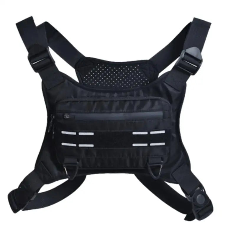 Adjustable Reflective Running Vest with Phone Holder and Breathable Design for Sports Activities