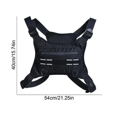 Adjustable Reflective Running Vest with Phone Holder and Breathable Design for Sports Activities