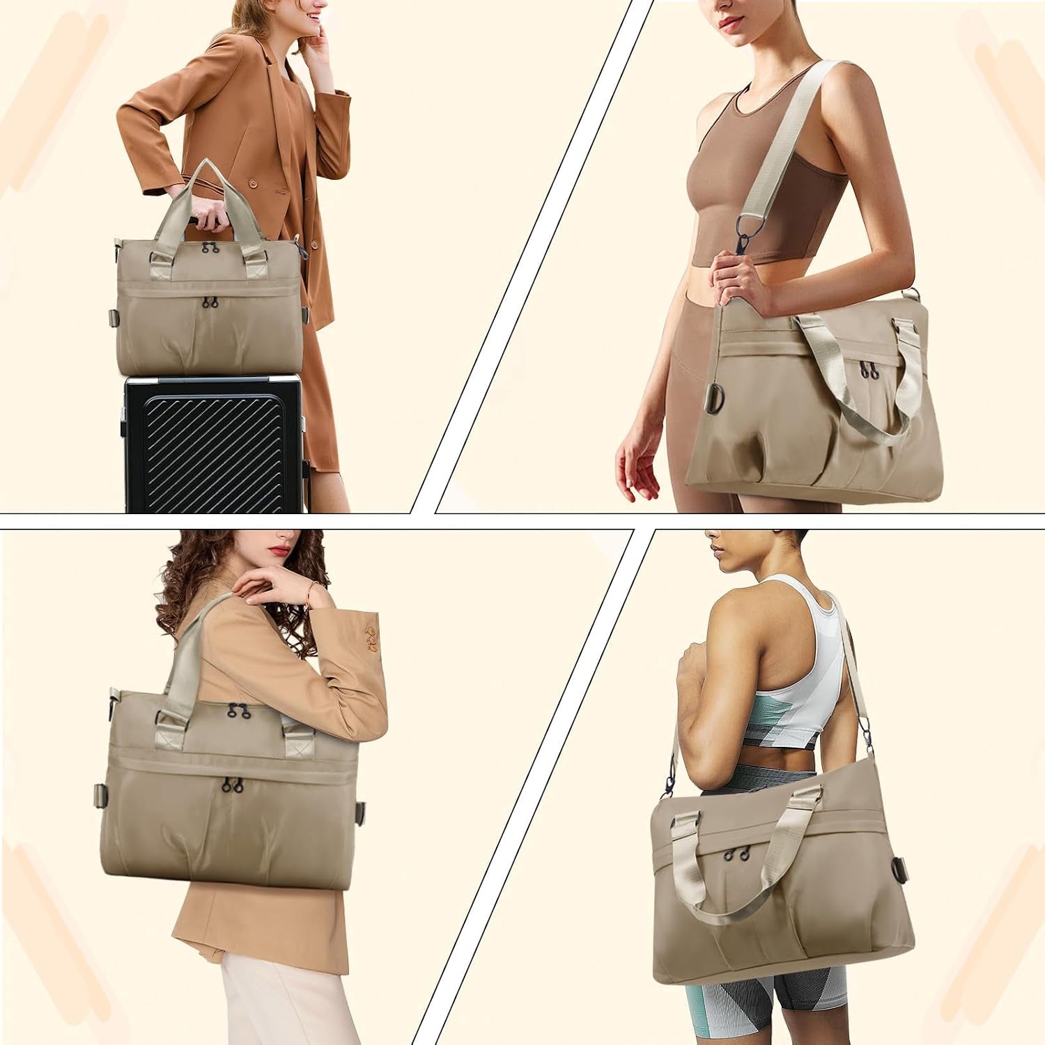 Women's Waterproof Sports Duffle Bag - Versatile Travel Gym Bag with Multiple Pockets for Fitness, Yoga, and Business Trips