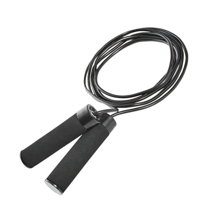 Adjustable Weighted Jump Rope with 9' Length Capability - Black