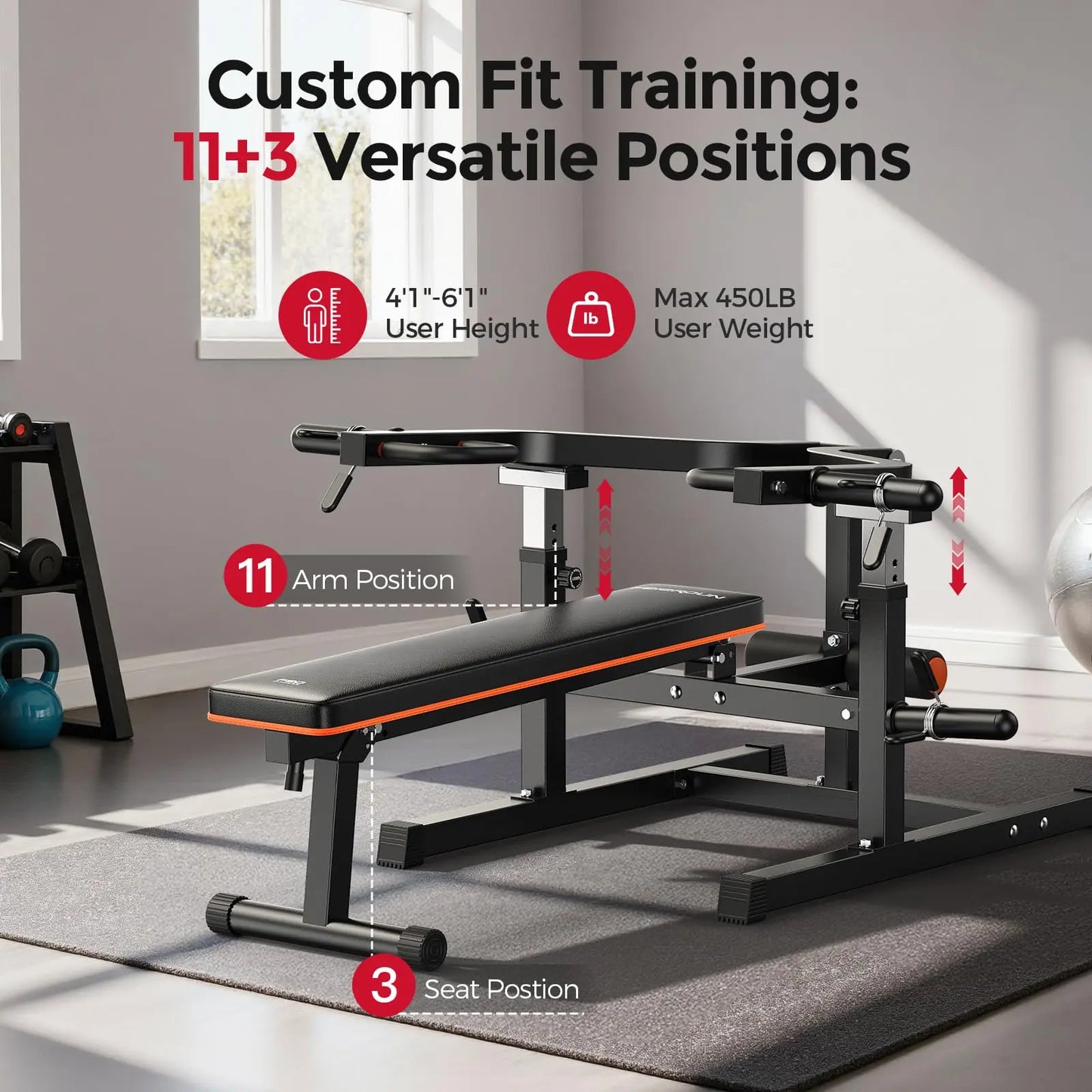 FED FITNESS SO2 Heavy-Duty Chest Press Machine with 4-Level Adjustable Independent Converging Arms and Innovative Adjustable Bench Design for Strength Training