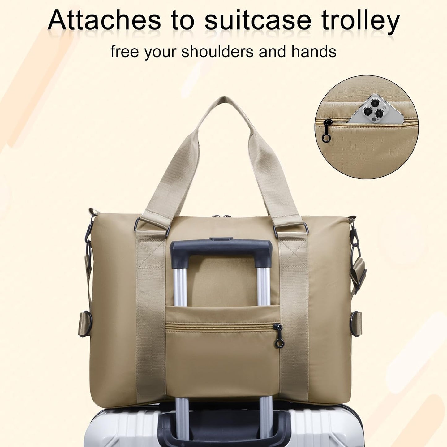 Women's Waterproof Sports Duffle Bag - Versatile Travel Gym Bag with Multiple Pockets for Fitness, Yoga, and Business Trips