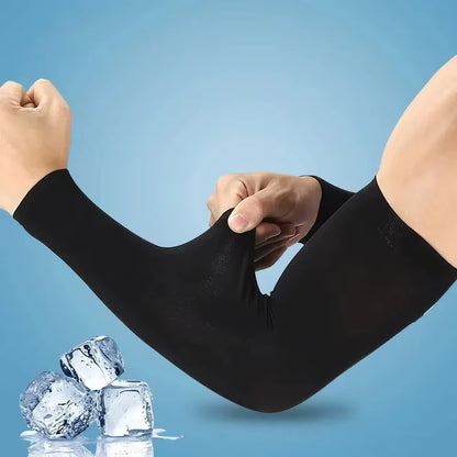 Ice Silk Sports Arm Sleeves for UV Protection in Outdoor Activities and Fitness