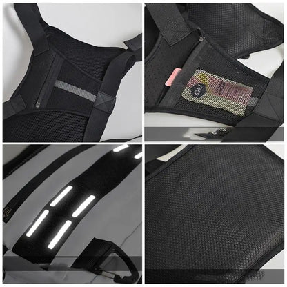 Adjustable Reflective Running Vest with Phone Holder and Breathable Design for Sports Activities