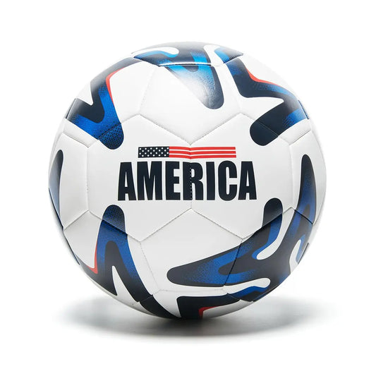 Size 5 American Flag Soccer Ball - PU Leather, Hidden Stitch, Ideal for Youth Outdoor Training