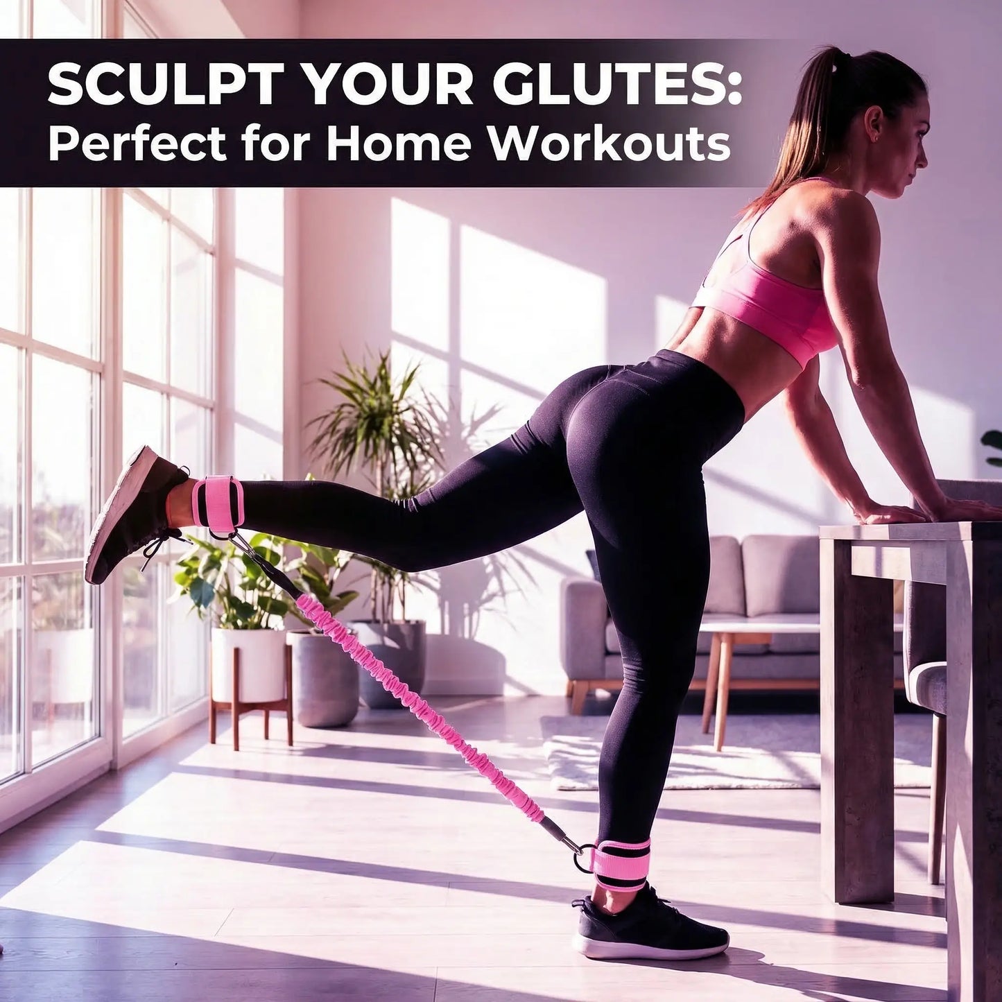 Adjustable Ankle Resistance Band Set - 3 Levels (10Lbs, 20Lbs, 30Lbs) for Glute Training and Home Gym Workouts